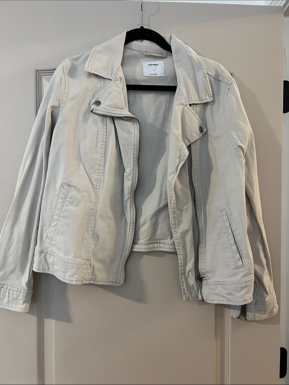 Old Navy Women's Light Beige Moto-Style Jacket